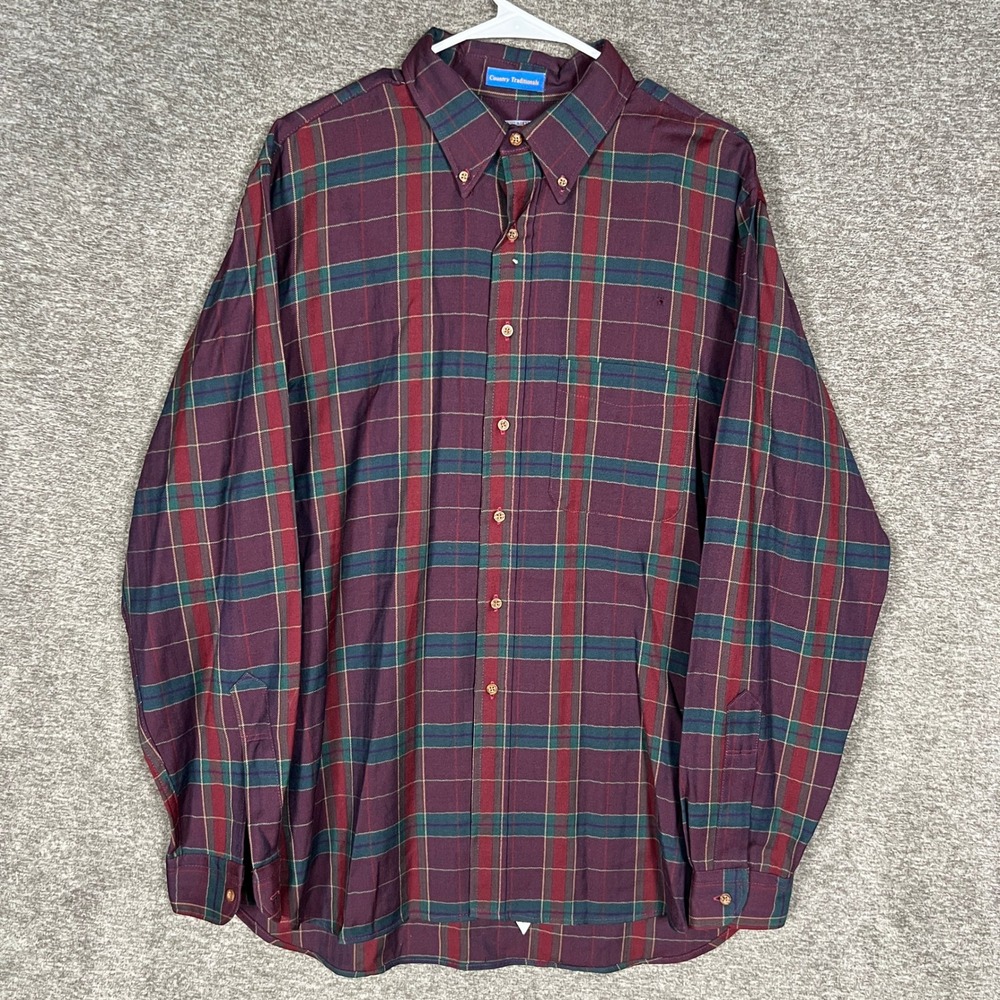 Vintage Sir Pendleton XL Mens Plaid Wool‎ Button Up Shirt Country Traditional